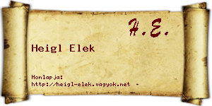 Heigl Elek névjegykártya